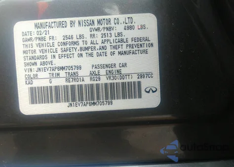 2021 Infiniti Q50 Pure from USA, damaged, VIN JN1EV7AP6MM705799